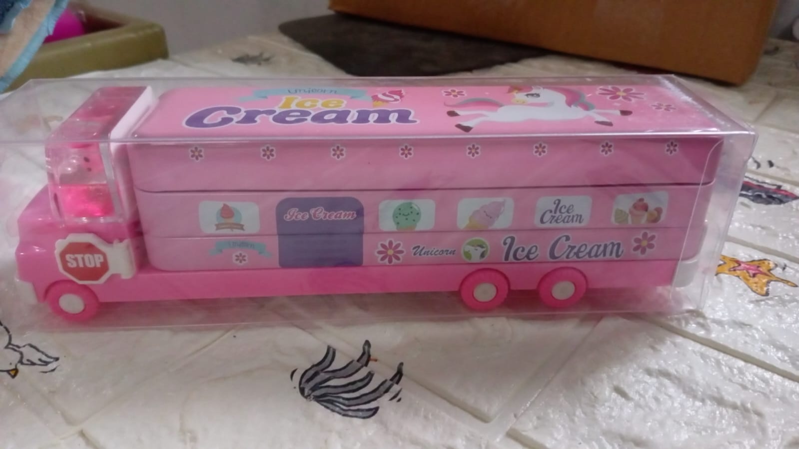 4568 Double Decker Magic Truck Compass Multi Level Metal Truck Compass Pencil Case with Movable Wheels & Sharpener (Mix Design) 4568 Double Decker Magic Truck Compass Multi Level Metal Truck Compass Pencil Case with Movable Wheels & Sharpener (Mix Design)